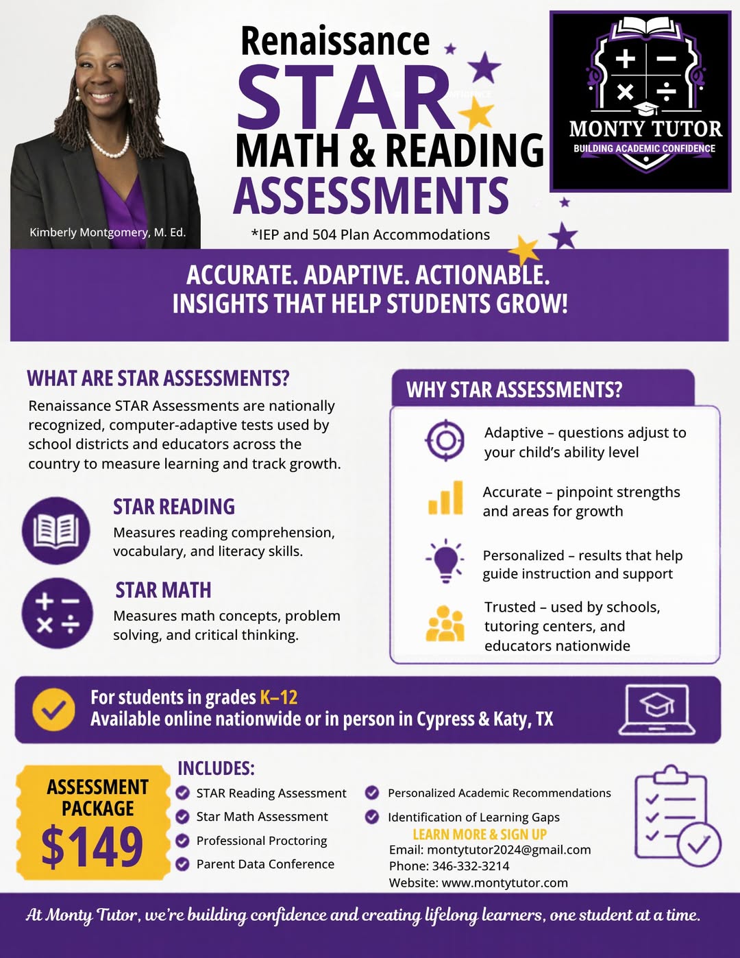 Renaissance STAR Assessments Now Available Through Monty Tutor